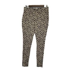 Chico's Women's Animal Print Leopard Ankle Pants Pull Knit Plus Size 0 (14/16)